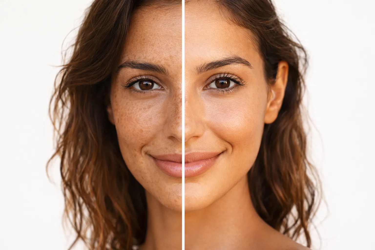 Confronto pelle protetta vs pelle esposta ai raggi UV