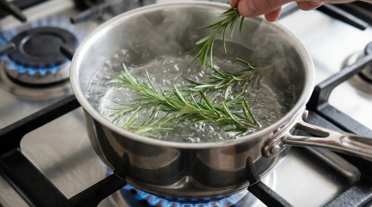 Preparazione infuso di rosmarino per i capelli