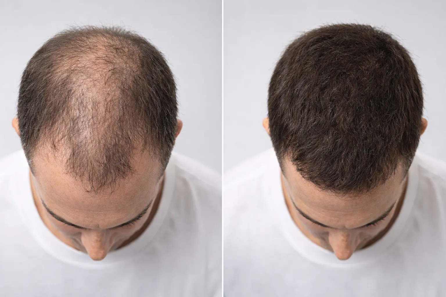 Risultato prima e dopo — acqua di rosmarino capelli