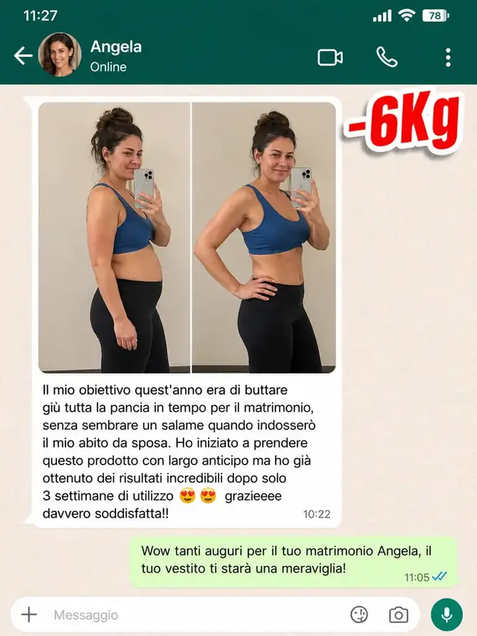 Cliente prima e dopo MatchaSlim