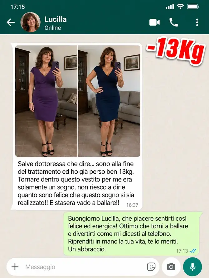 Cliente prima e dopo MatchaSlim