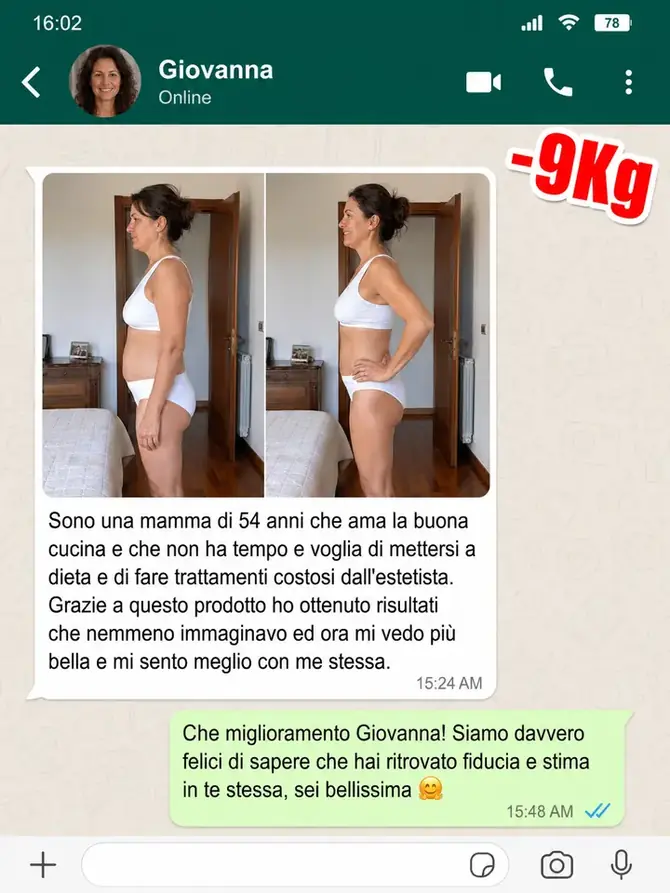 Cliente prima e dopo MatchaSlim