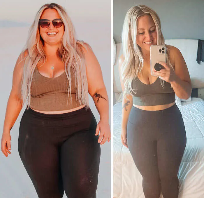 Prima e dopo 3 mesi — meno 8 kg