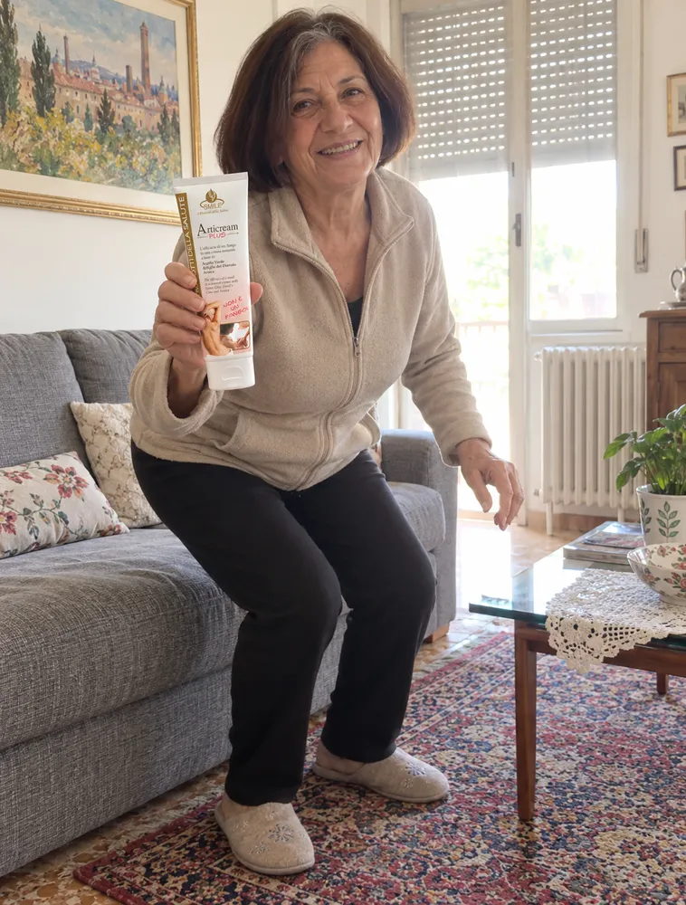 Anna si alza dal divano con Articream
