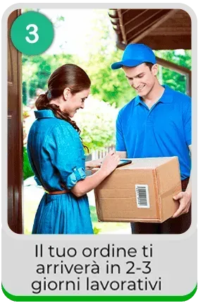Passo 3: consegna a casa in 2-3 giorni lavorativi