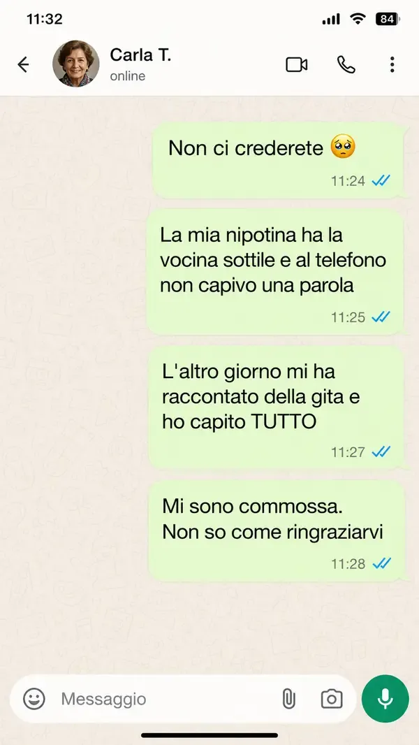 Messaggio WhatsApp di Carla — risultato con SentiChiaro