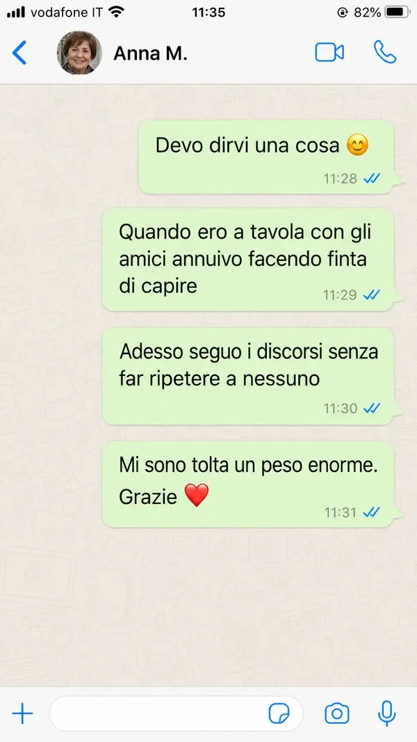 Messaggio WhatsApp di Anna — risultato con SentiChiaro
