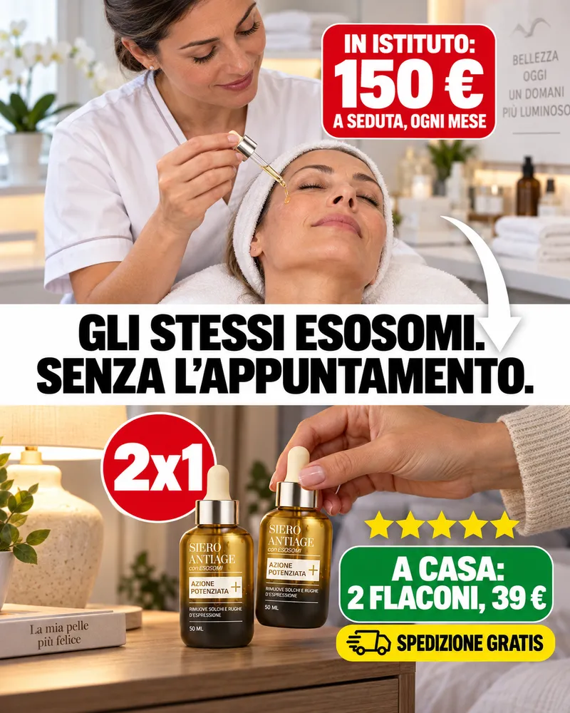 In istituto 150 € a seduta, a casa 2 flaconi a 39 €: gli stessi esosomi senza l'appuntamento