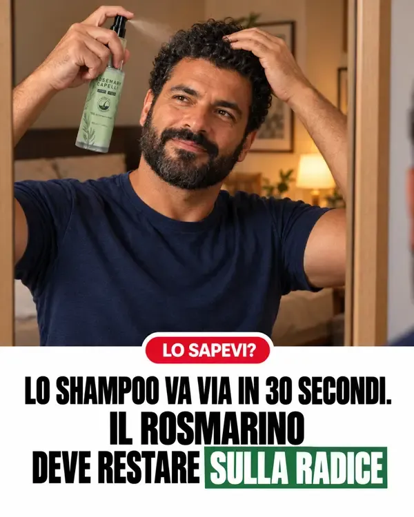 Lo shampoo va via in 30 secondi, il rosmarino deve restare sulla radice