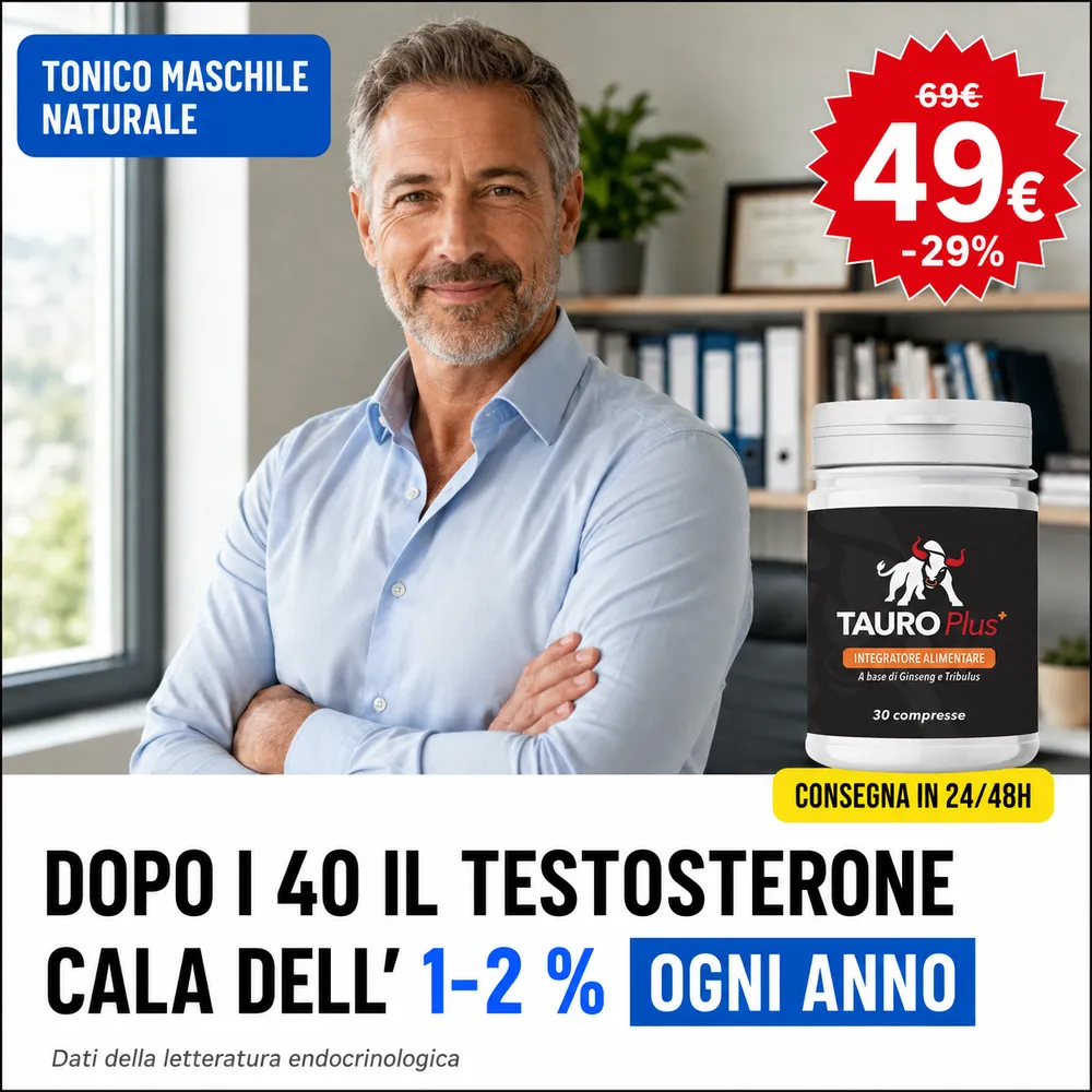 Dopo i 40 il testosterone cala dell'1-2% ogni anno