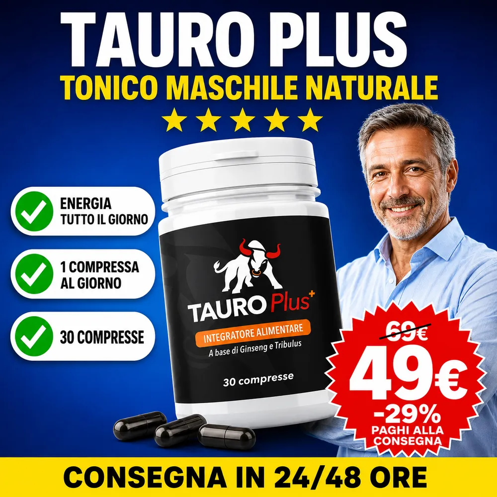 Tauro Plus, tonico maschile naturale: energia tutto il giorno, 1 compressa al giorno, 30 compresse