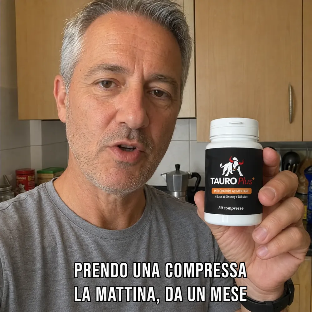 Cliente con la confezione di Tauro Plus: una compressa la mattina