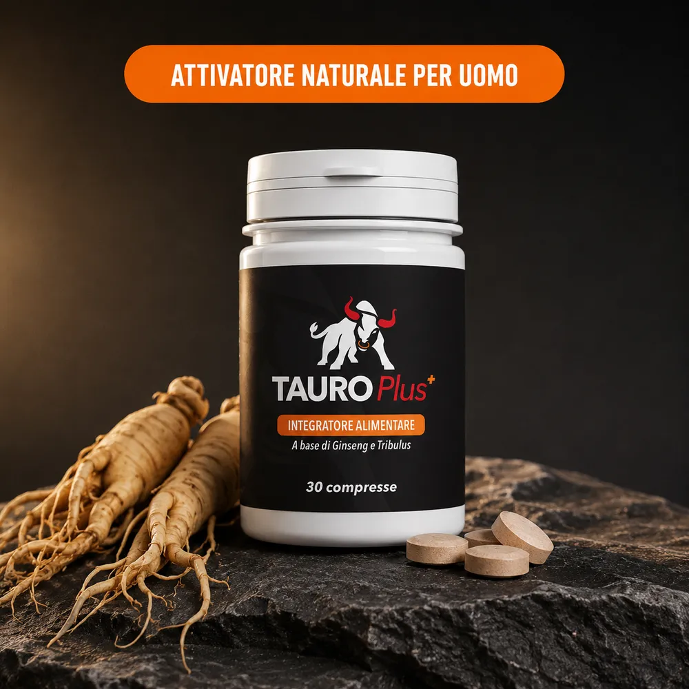 Barattolo di Tauro Plus, attivatore naturale per uomo, 30 compresse