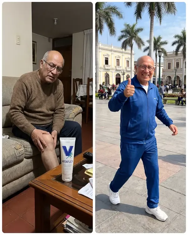 Luis en ropa deportiva aplicándose la crema antes de caminar