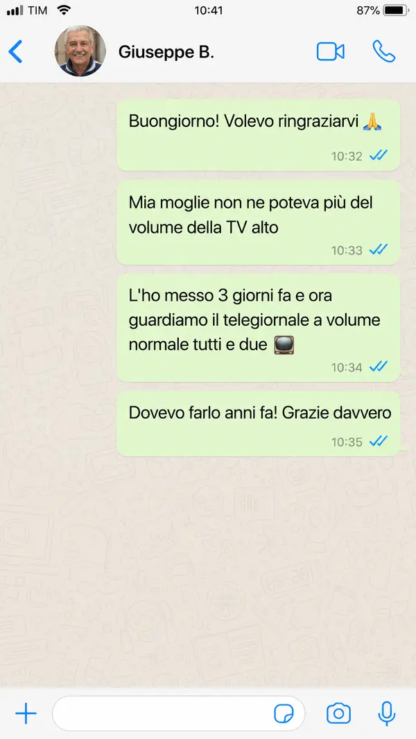 Messaggio WhatsApp di Giuseppe — risultato con SentiChiaro
