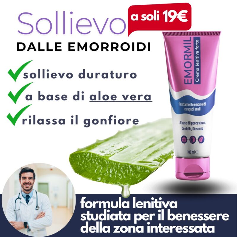 Crema Emormil Rimedio Naturale per le Emorroidi a base di Aloe Vera e Camomilla