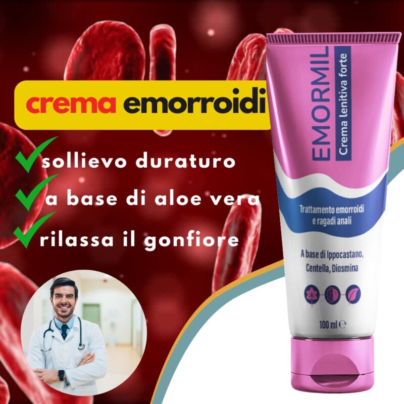 Crema Emormil Rimedio Naturale per le Emorroidi a base di Aloe Vera e Camomilla